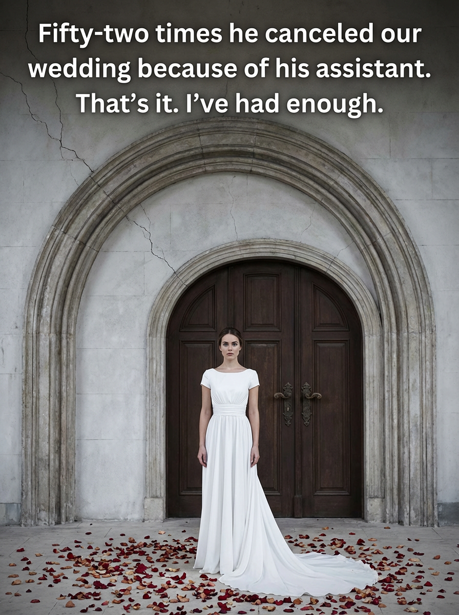 Fifty-two times he canceled our wedding because of his assistant. That’s it. I’ve had enough.